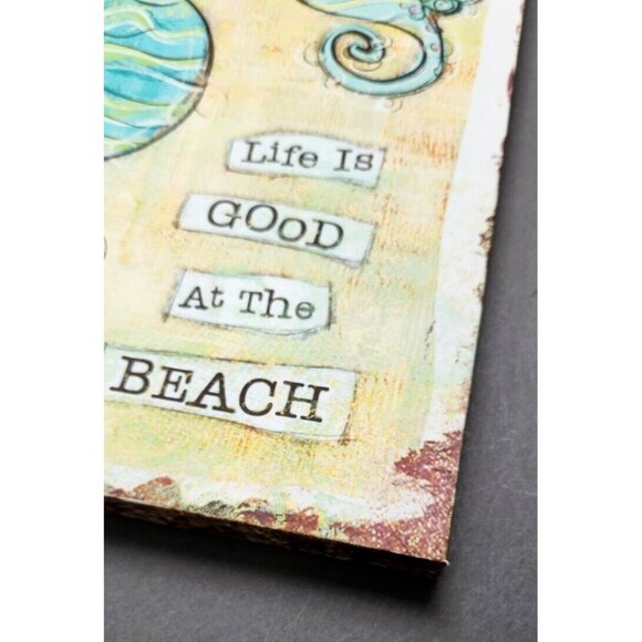 Wall Decor “Life Is Good At The Beach” Hanging Frame Wall Art Seahorse - Picture 4 of 10